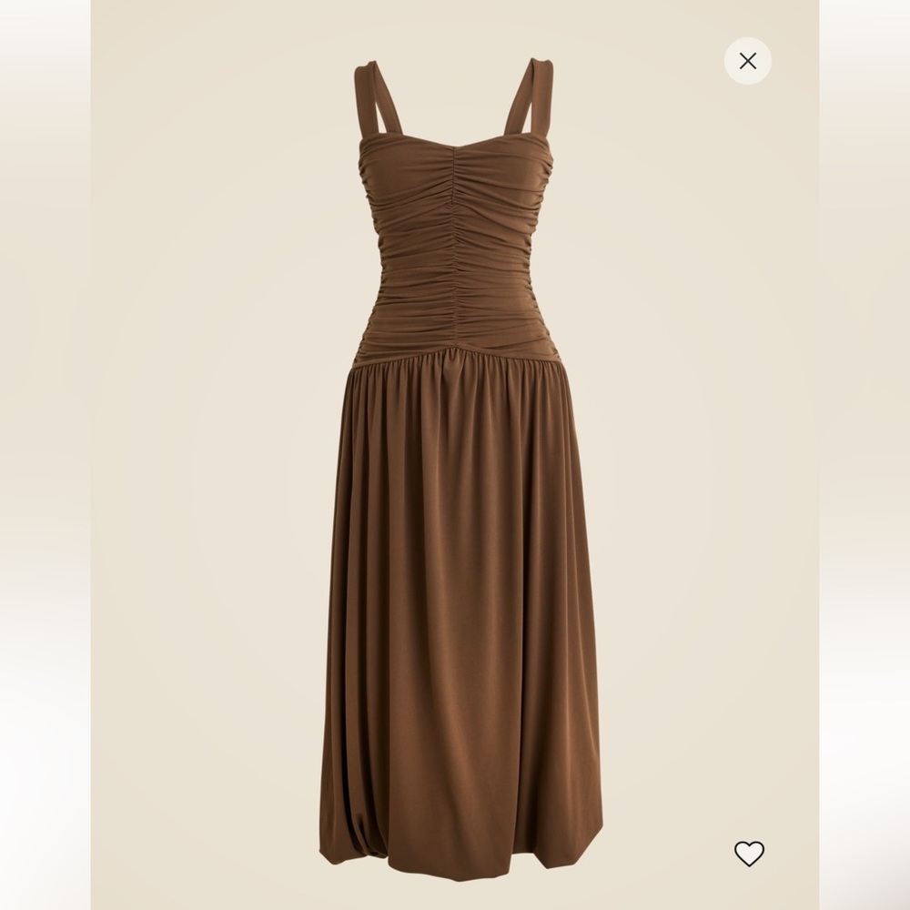 J. Crew Brown Ruched Midi Dress